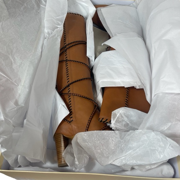 Ulla Johnson Atlas Mocassin Boots Natural Size 6 Leather Tassles Heel - Picture 13 of 14